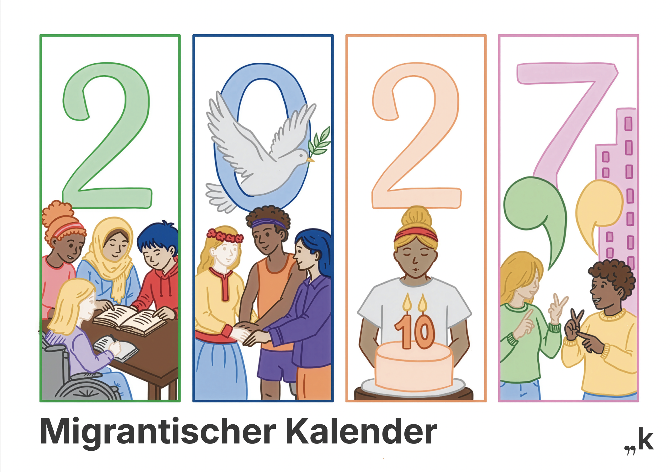 Migrantischer Kalender 2027 – illustriertes Titelbild