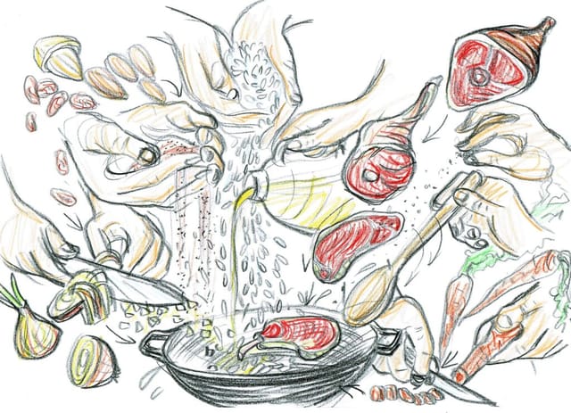 Kabuli Palau – Reis mit Lamm, Karotten und Rosinen