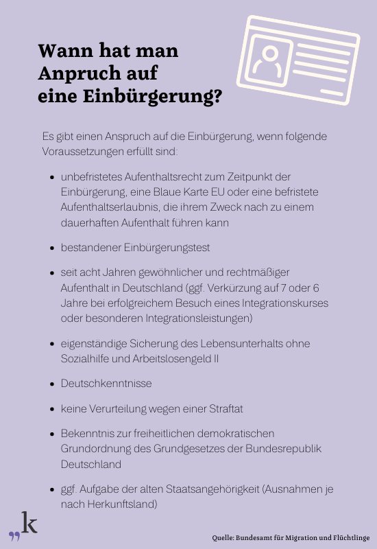 Informationen zur Einbürgerung